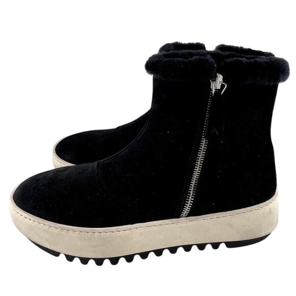 NWOB Aquatalia Alison Black Suede Zipper Bootie Boot Size 9.5M - Picture 1 of 7
